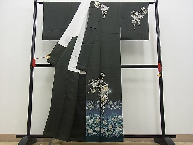 着物屋ほのか□訪問着 辻が花 手描き 暈し染め 逸品 ck1158 暈し染め
