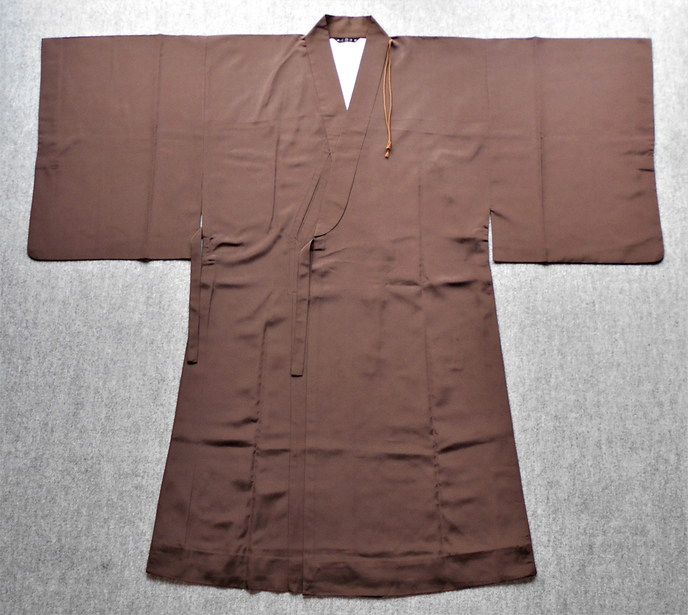 改良服 新古品 こげ茶色 法衣 クリーニング出した状態 法要 僧侶 着物 