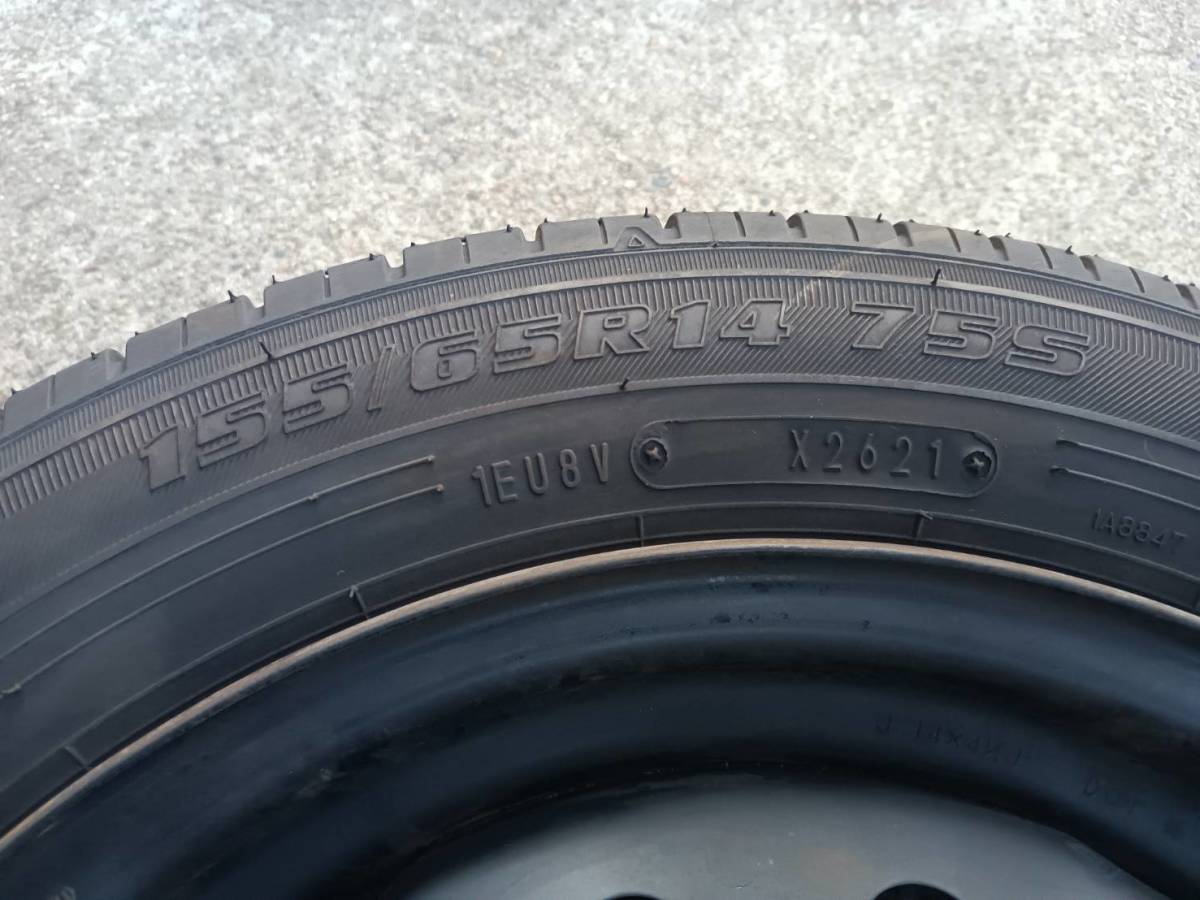 155/65R14 バリ溝 2021年製 エコファイン ECOFINE ダイハツ ミライース  