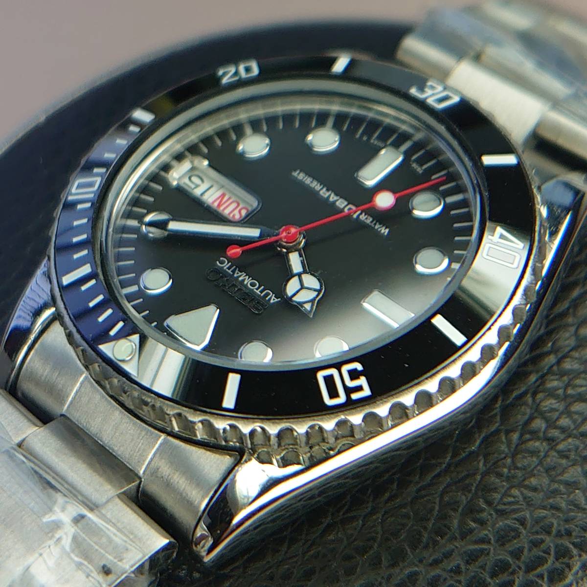 ☆SEIKO/7S26-0050/仕上げ済み/セラミックベゼル/ベンツ針/赤秒針