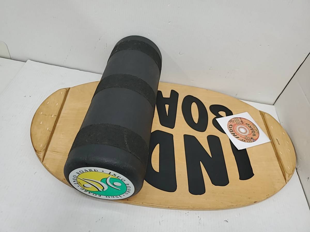 T116[16](インドボード) 中古 INDO BOARD バランストレーニングセット DVD付き デッキ全長約76cm/ローラー全長約47cm 5/11出品