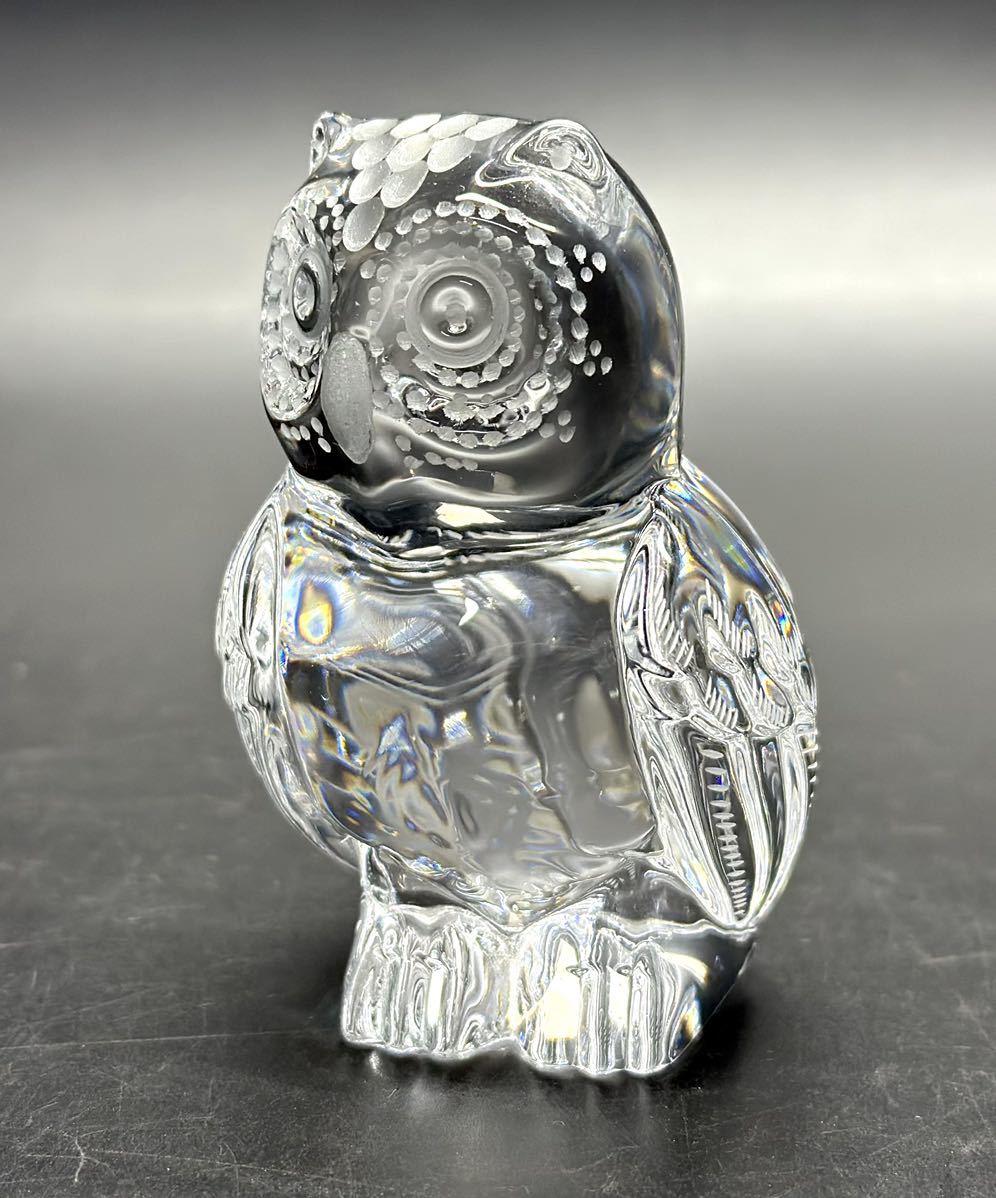 マイセンクリスタル ガラスのふくろうの置物