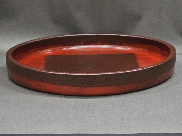 会津塗 漆器 紅布着 尺1寸茶盆 ホーム＆キッチン