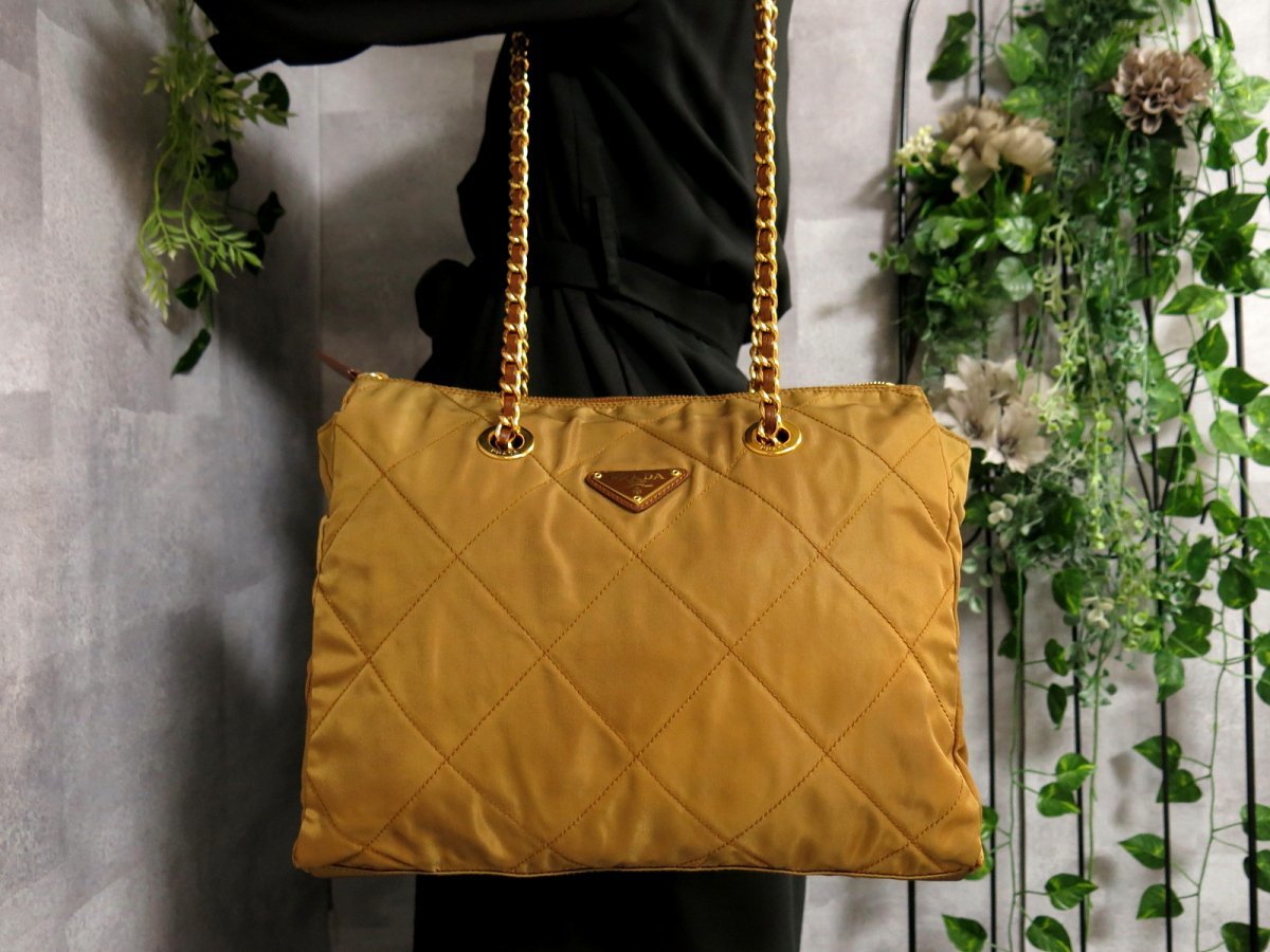 超美品○PRADA プラダ○キルティング ポコノ ナイロン サフィアーノ 
