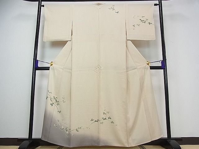 平和屋着物■夏物　訪問着　絽　枝花文　暈し染め　逸品　tx6376