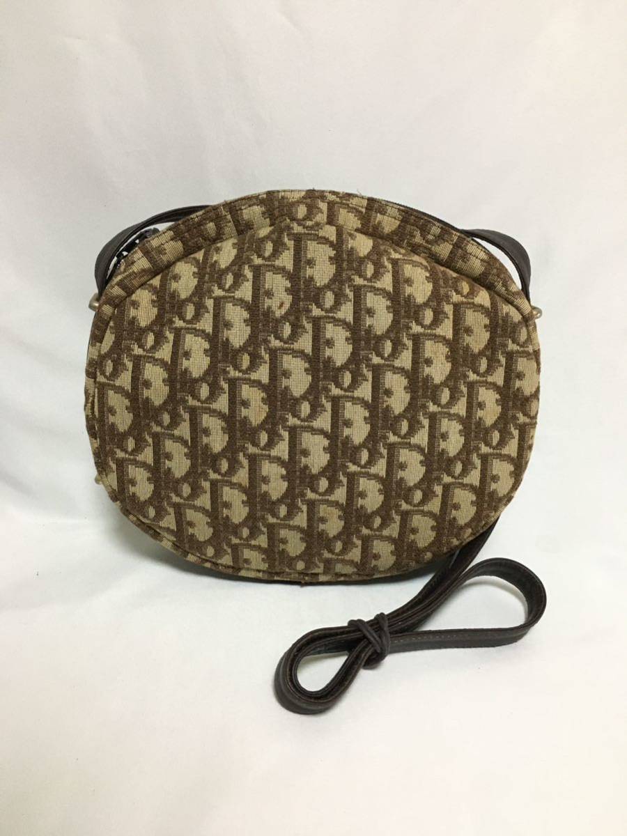 【美品】クリスチャンディオール トロッター ロゴ金具 ワンショルダーバッグ Christian Dior トロッター キャンバス レザー ショルダーバッグ