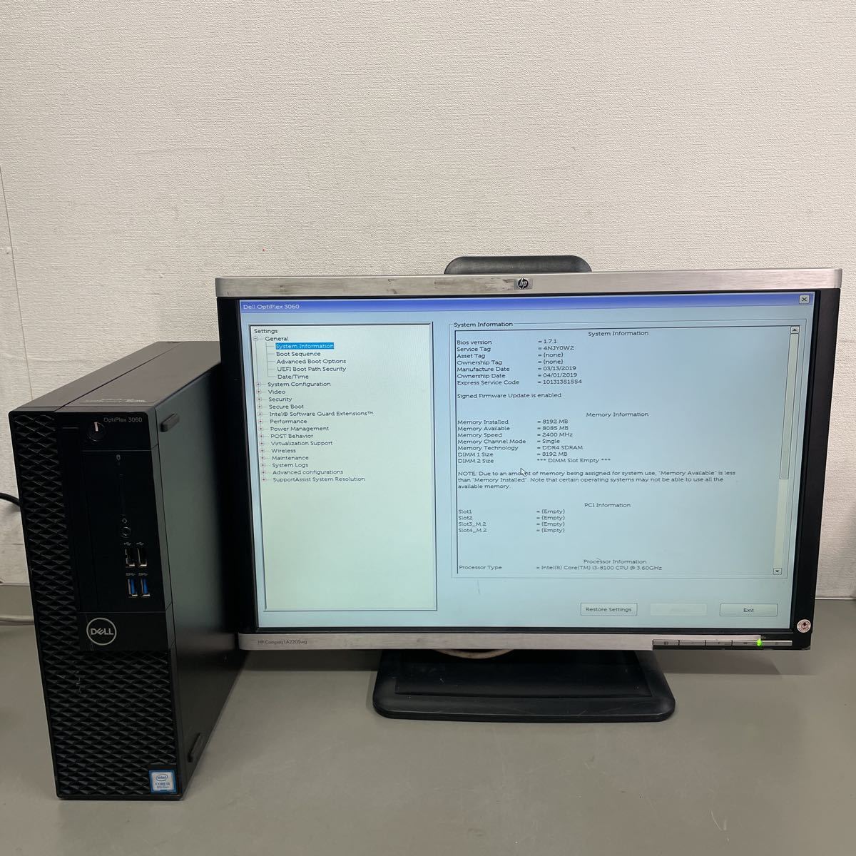 へ29 DELL OPTIPLEX 3060 D11S Core i3 8100 メモリ8GB 【公式通販】