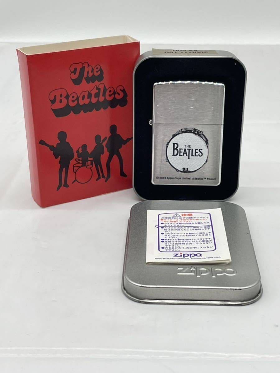 い-5-7】未使用 Zippo ライター THE BEATLES 缶ケース付き シルバー 