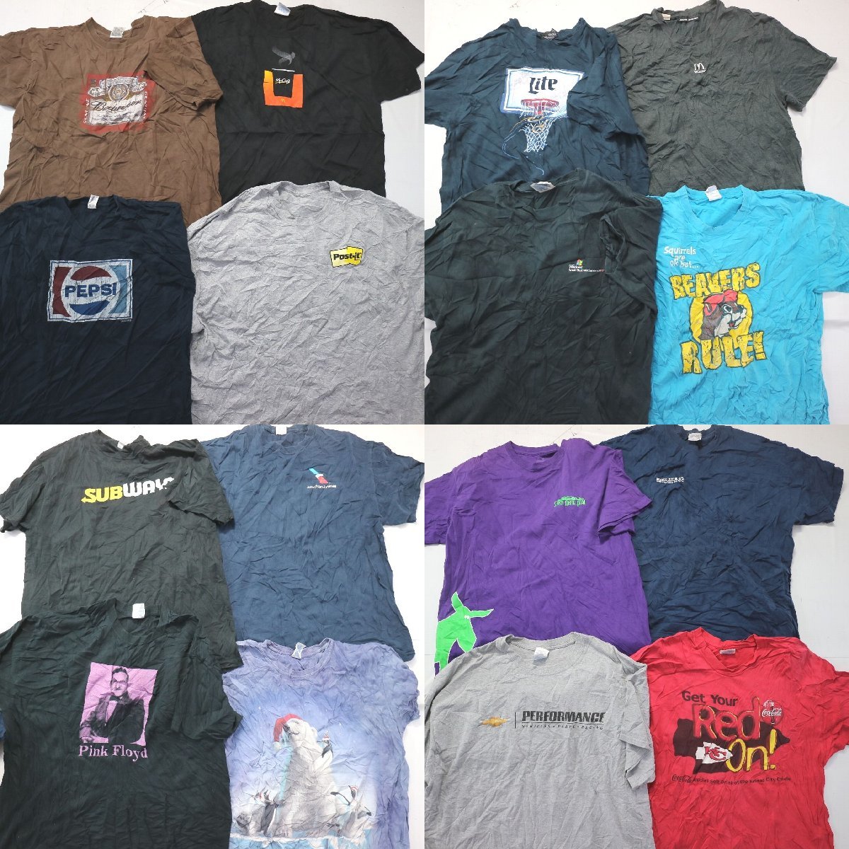 ◎有名企業系半袖Tシャツ set ペプシ　サブウェイ 他 (メンズXL) 16枚セット まとめ売り 古着卸 1円スタート 最落なし MN6610