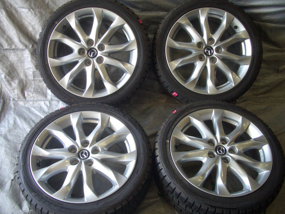 □□2304-124 超バリ山！マツダ アクセラ 純正 18インチ 7J +50 ダンロップ WM01 215/45R18 4本 ほぼ10分山 マツダ3 CX-3 ビアンテ