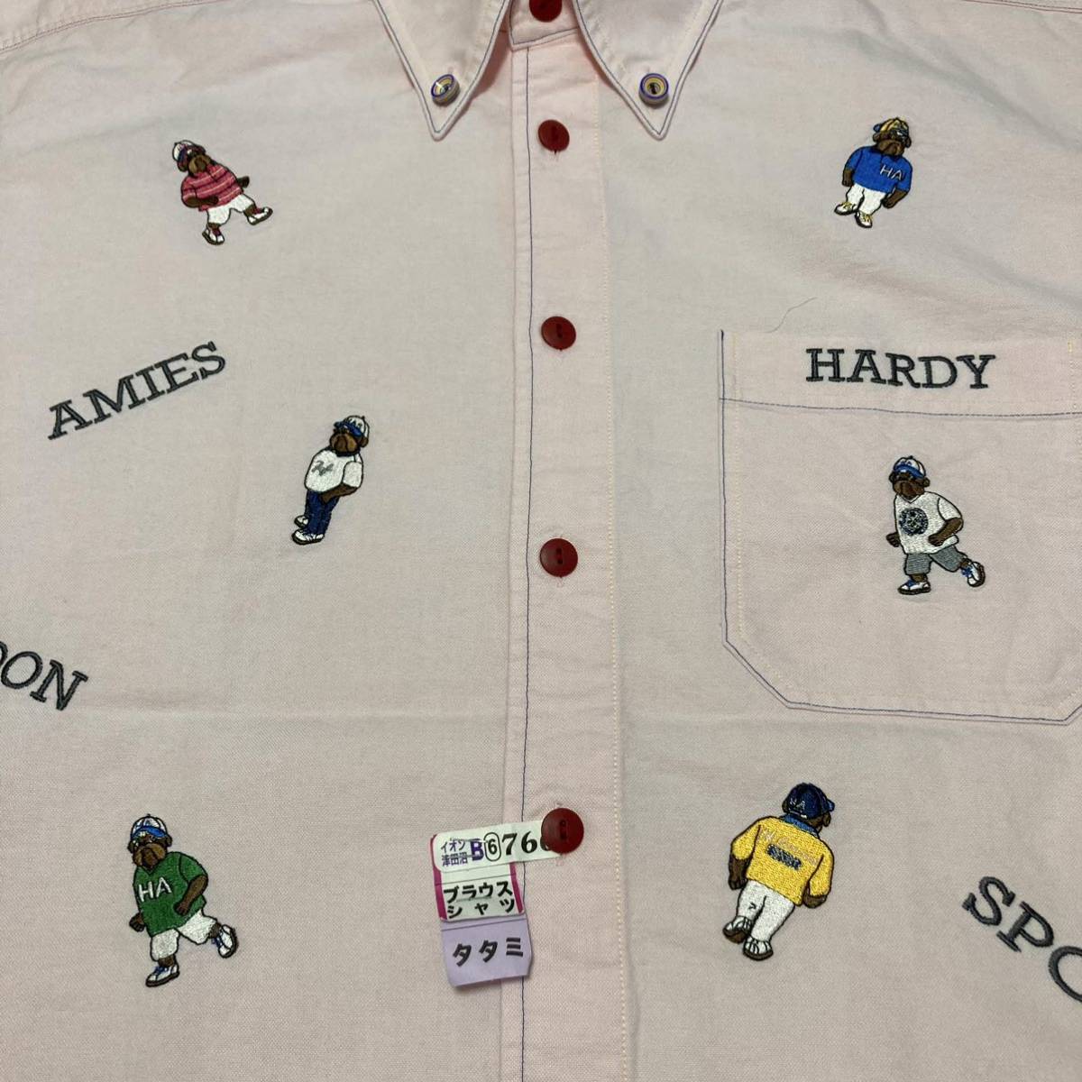 HARDY AMIES ハーディエイミス□ブルドッグ ロゴ 刺繍 BD シャツ HARDY AMIES ハーディエイミス□ブルドッグ ロゴ 刺繍 BD シャツ