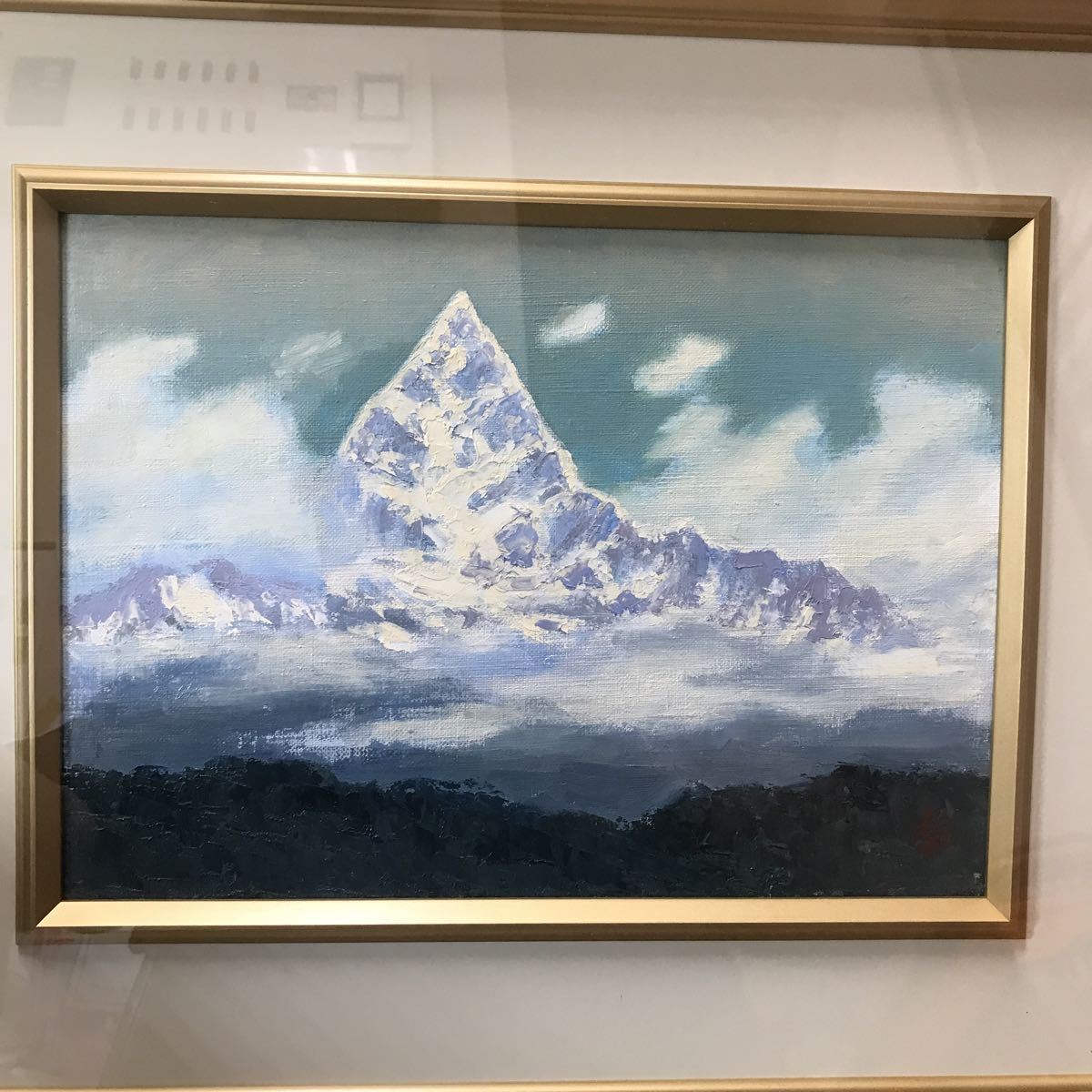 坂本直行 『マチャプチャレ』 1973年 油絵 油彩画 風景画 F4号 真作