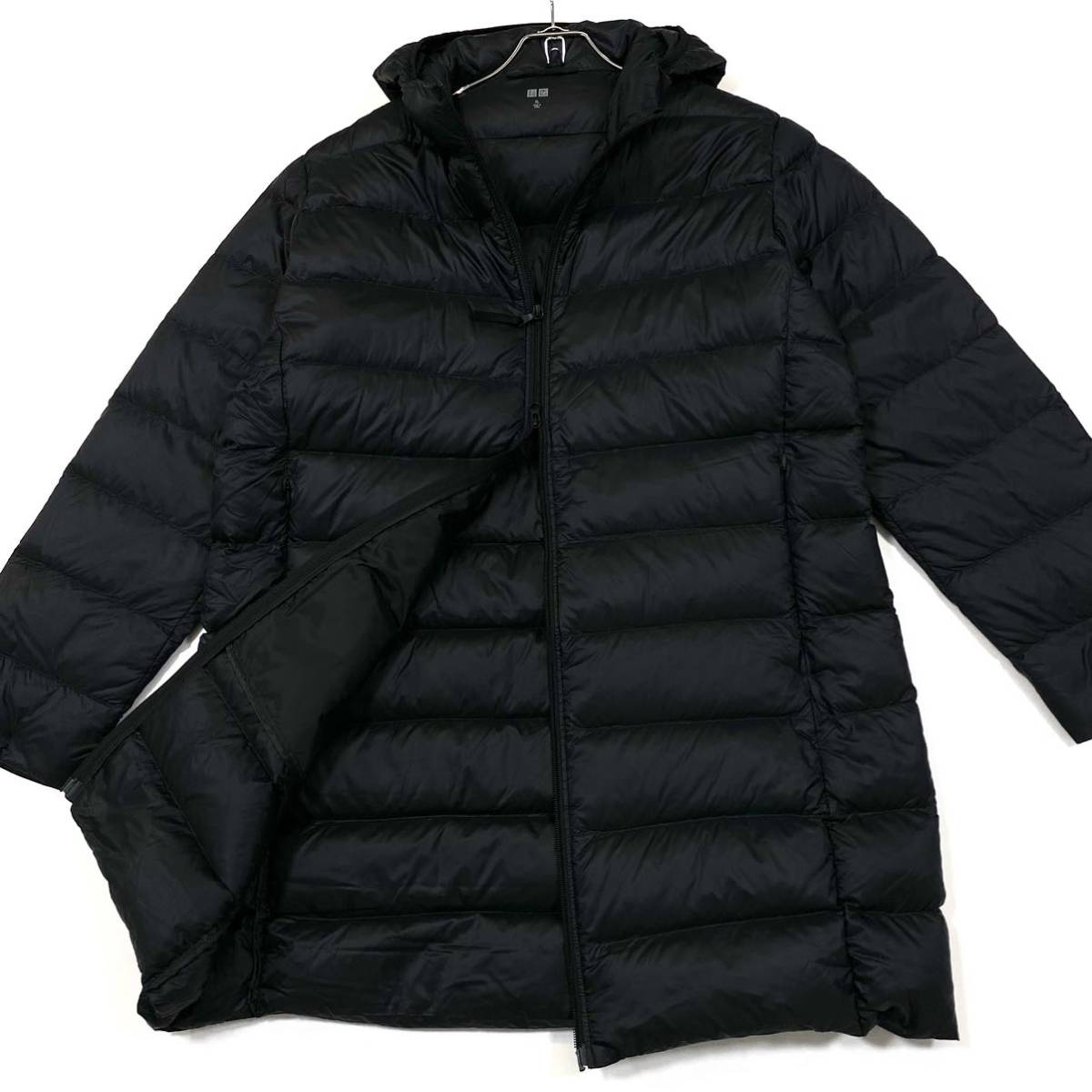生産終了モデル 良品 UNIQLO/ユニクロ ウルトラライトダウンコート メンズXL ブラック 携帯用袋無し