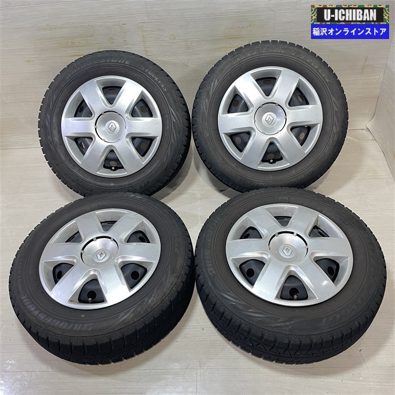 195/65R15 ルノー カングー 等 ルノー 純正スチール 6-15+44 5H108 ブリヂストン レボGZ 15インチ スタッドレス 4本セット 009ｋ