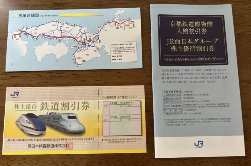 JR西日本 株主優待 割引券 鉄道割引券 グループ優待割引券 各1 