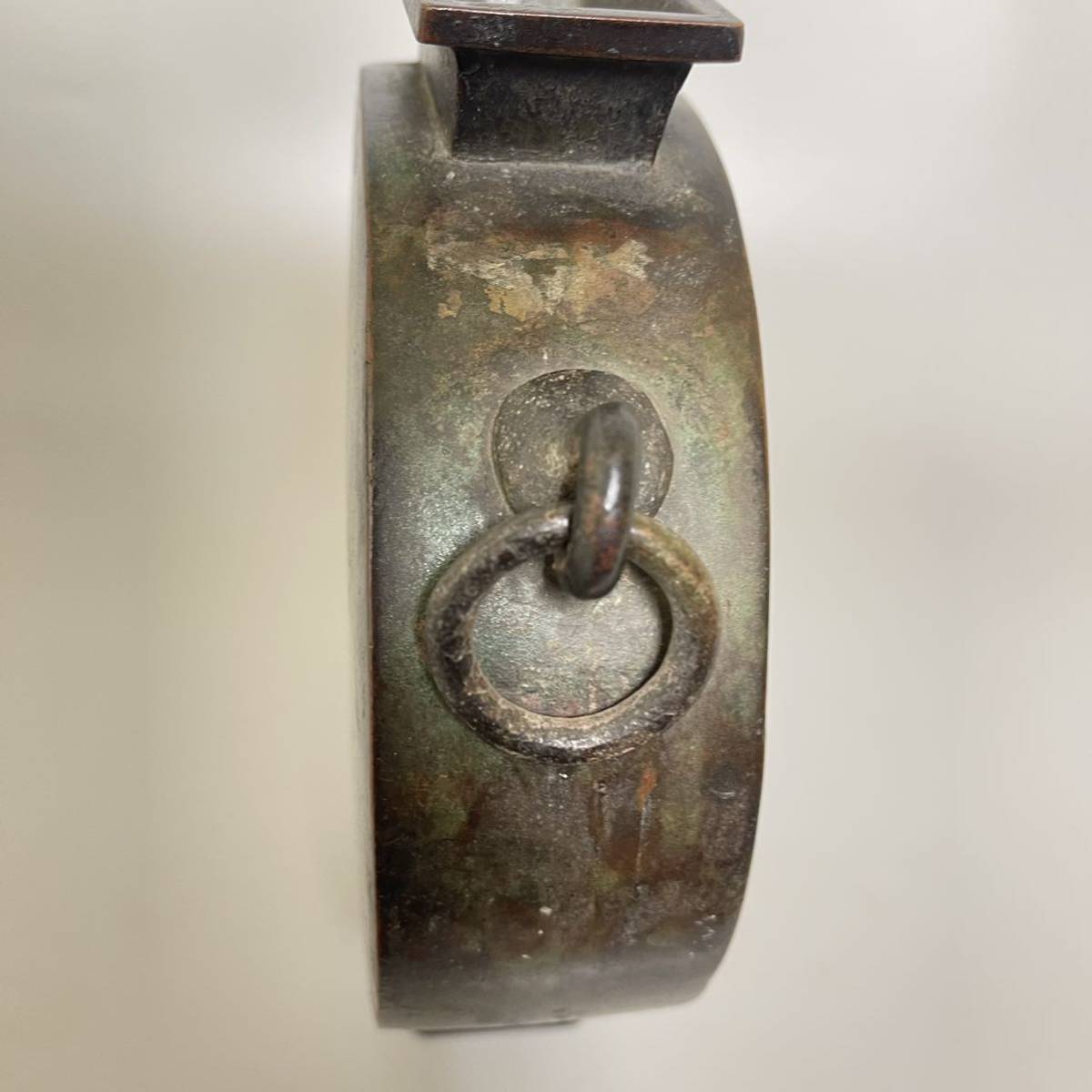 ◇ 鍍金古銅瓶 「筑前守（花押）」銘 明時代古渡り品 唐物 伝世品 中国