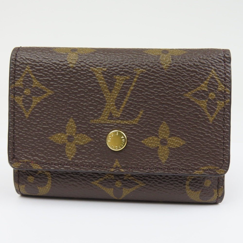 美品】 LOUIS VUITTON レザー×PVC 長財布 モノグラム 焦茶 64208☆1円