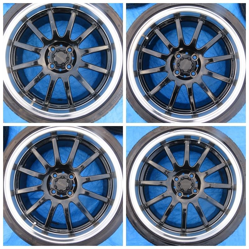リム人気ホイールタイヤセット17インチ17x7J/4H +45 PCD100/ 205/40R17
