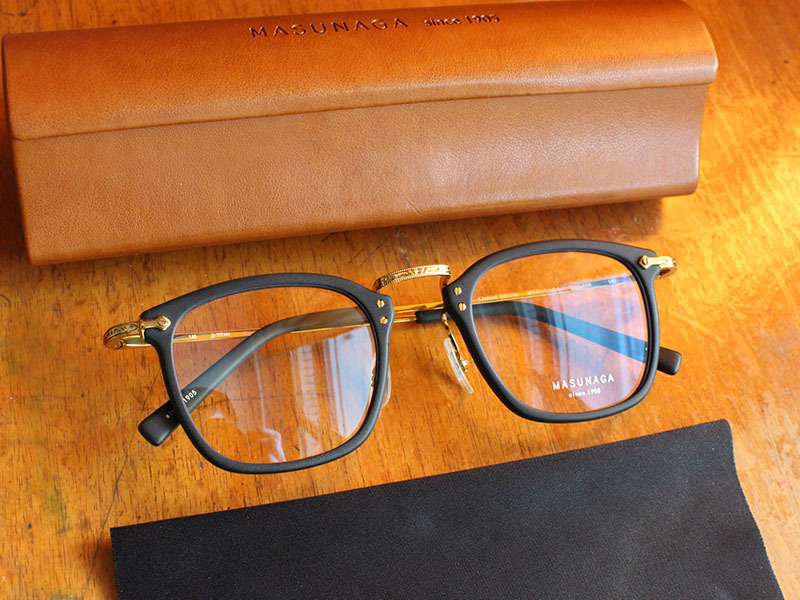 高級モデル※人気作・MASUNAGA・増永眼鏡・GMS-806 高級純チタン・超軽量・眼鏡フレーム・黒金