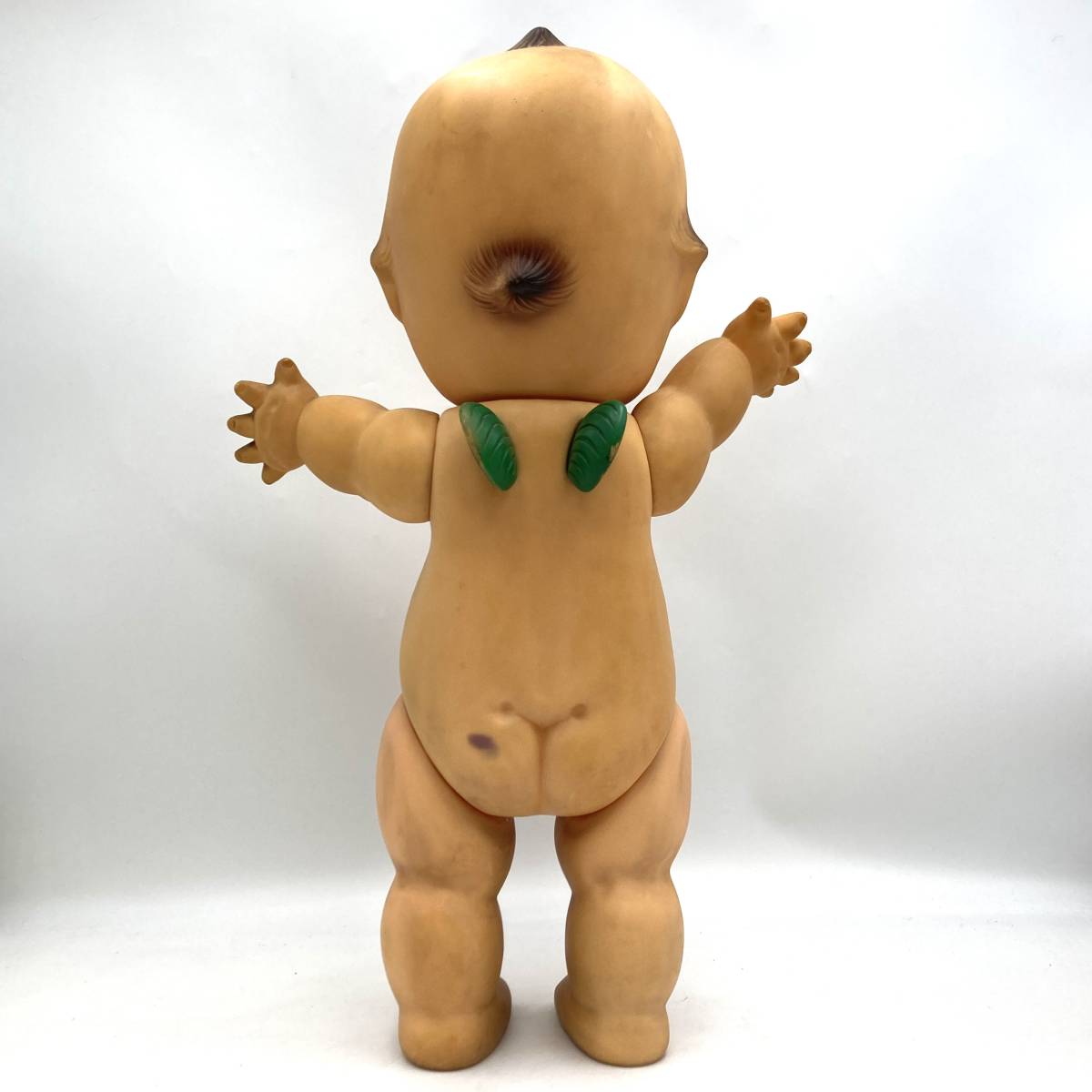 昭和レトロ キューピー 緑の羽 眉毛 まつ毛 ソフビ 変眉 人形