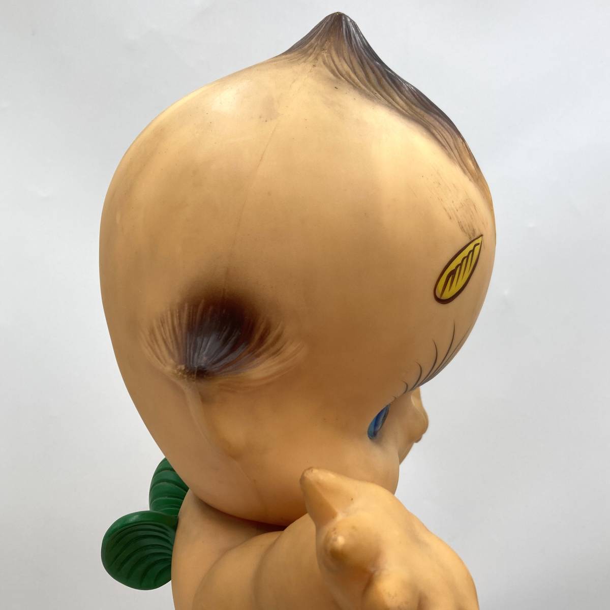 昭和レトロ キューピー 緑の羽 眉毛 まつ毛 ソフビ 変眉 人形