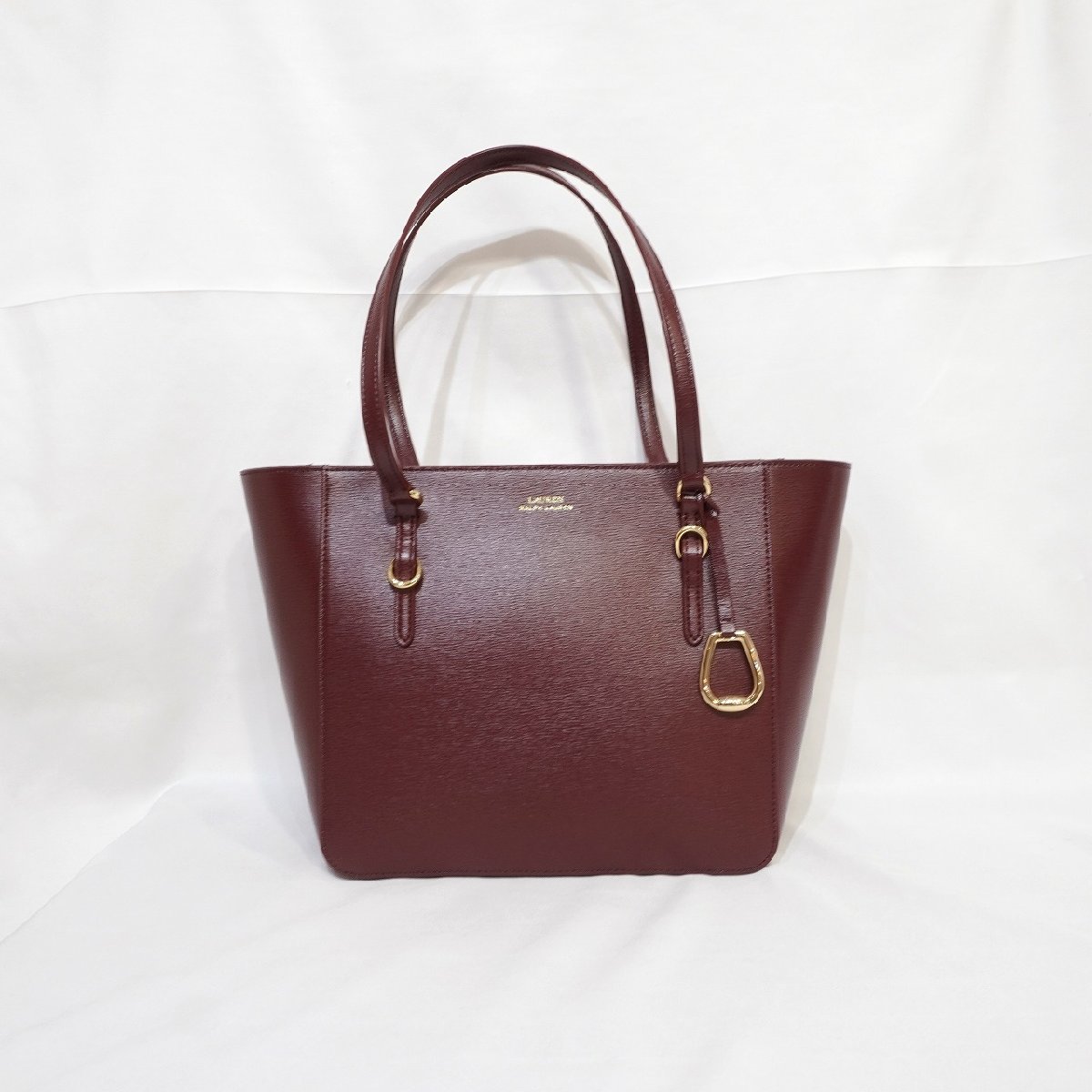 LAUREN RALPH LAUREN レザートートバッグ ボルドー 赤系 ラルフ 