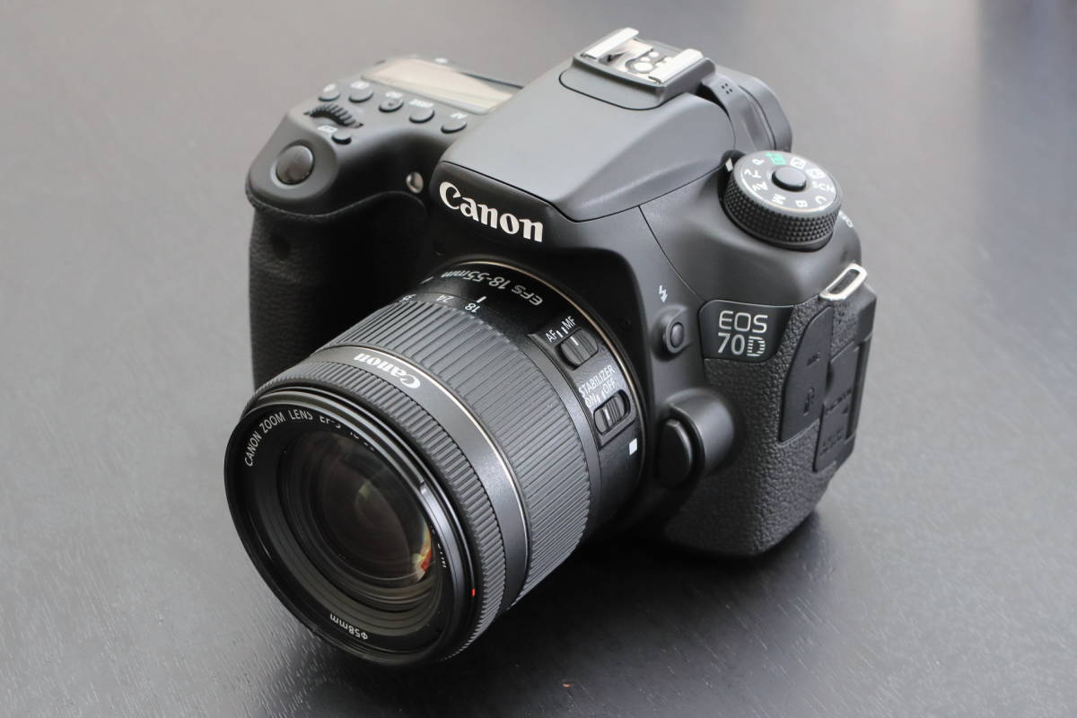 ☆中古 CANON EOS 70D （EF-S18-55mm F4-5.6 IS STM付き）☆(キヤノン 