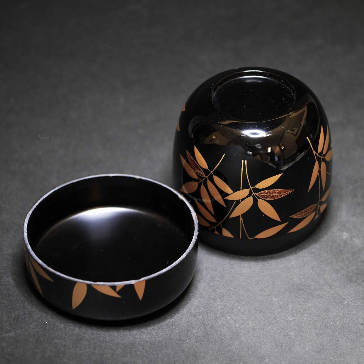 美品 ◇ 棗 ③『 桂山 造 / 露笹 』真作 共箱 茶入れ 茶道具 煎茶道具 