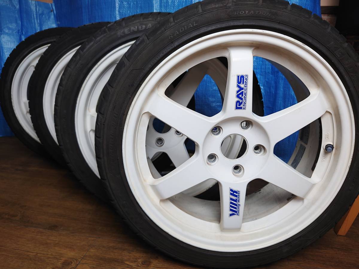 タイヤ ホイール 4本 RAYS 18インチ 5H 7.5J 225/45R18 RAYS VOLK 