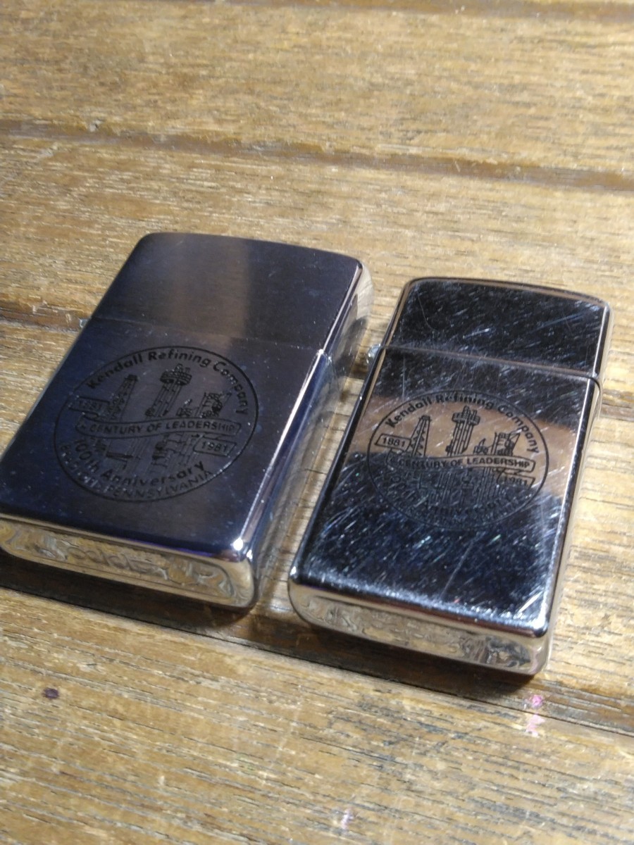 ケンドール 100周年記念 1981年 ZIPPO 着火済み 1980年 スリムジッポー 