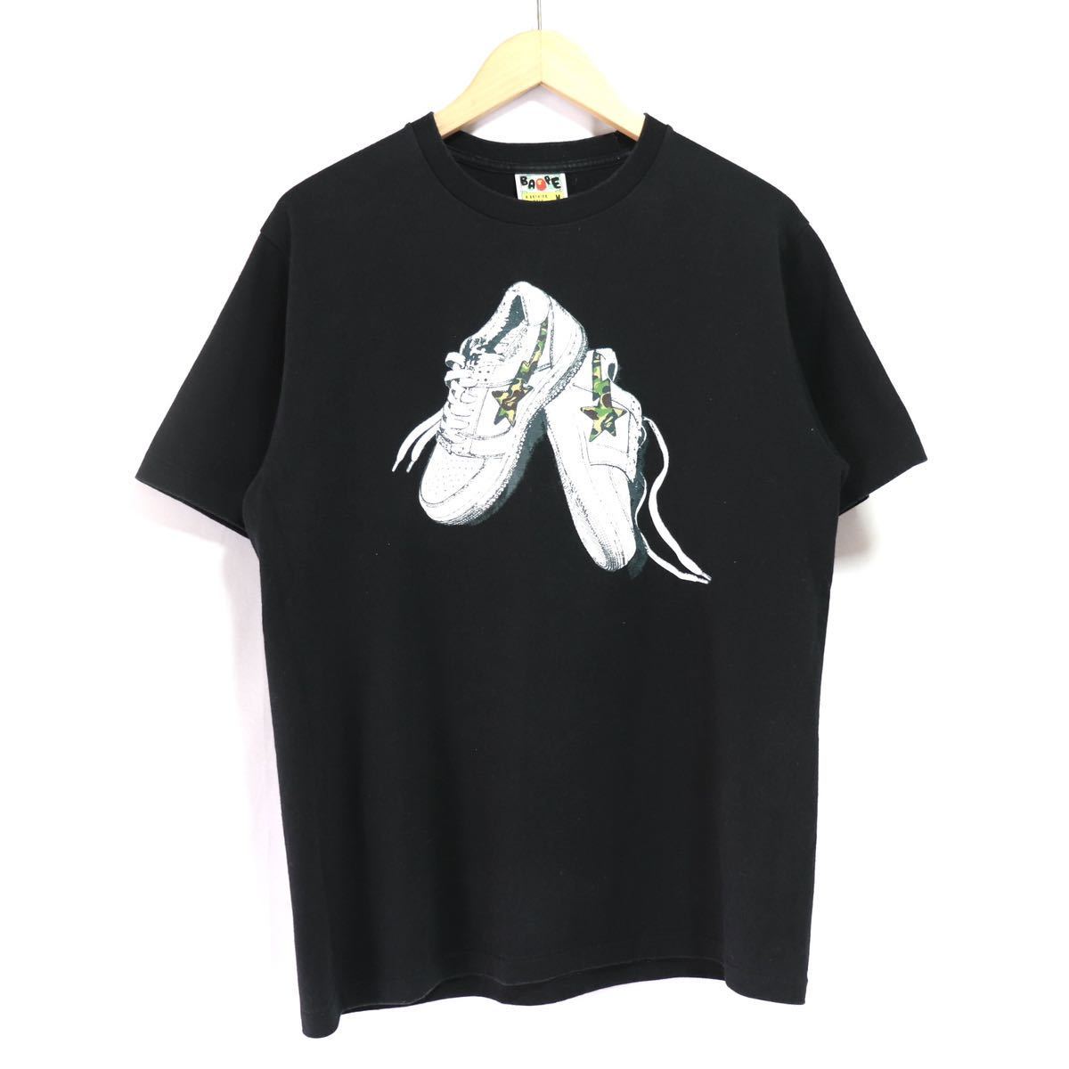 希少【a bathing ape】bapesta ロゴ 半袖 カットソー Tシャツ/ア ベイシングエイプ シャツ