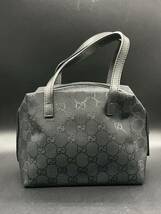 2943-1】GUCCI グッチ GGキャンバス ハンドバッグ 124542.2888 黒 保存