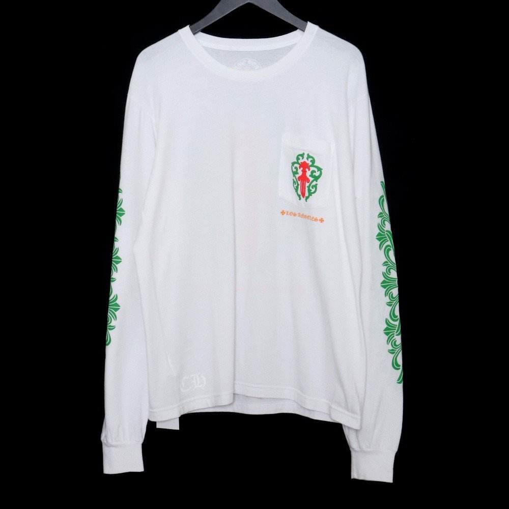 CHROME HEARTS LA限定 Los Angeles Dagger Print L/S Tee ホワイト L 