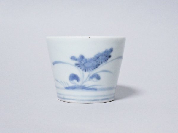 古伊万里 野花に蝶の図 そば猪口 蕎麦猪口 NO.D1-HH4267 古伊万里