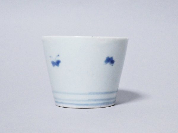 古伊万里 野花に蝶の図 そば猪口 蕎麦猪口 NO.D1-HH4267 古伊万里