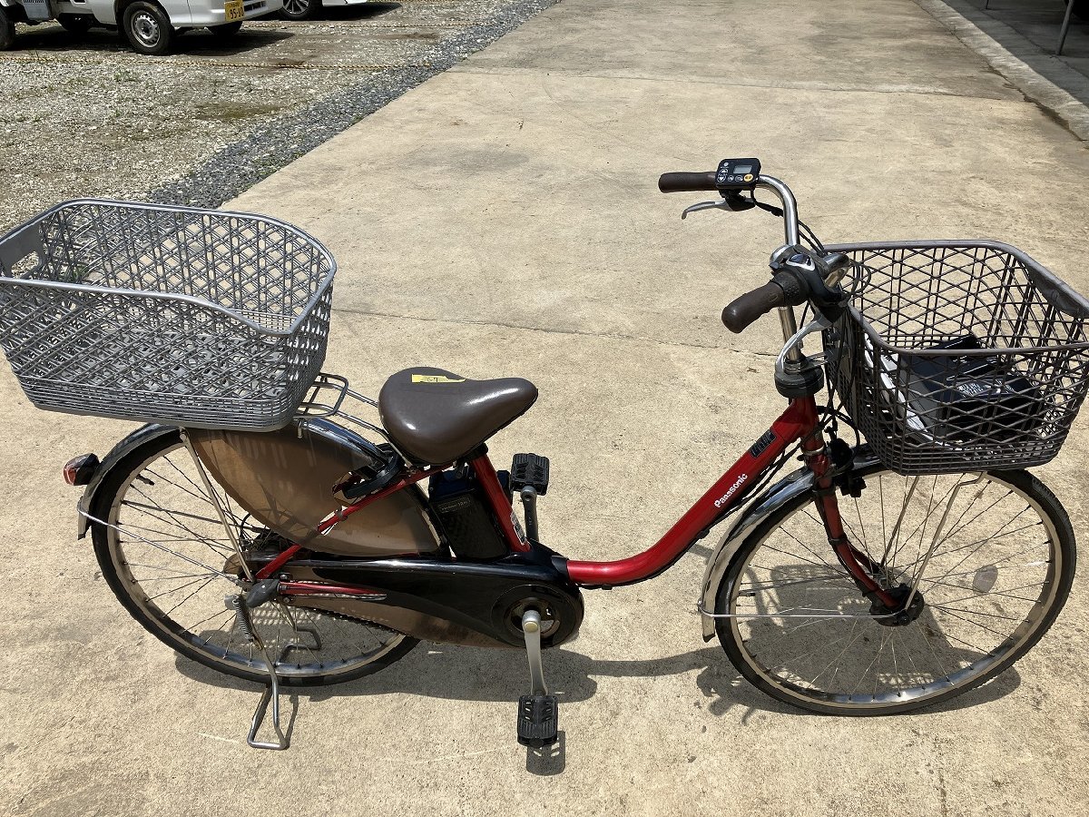G7 1円 電動アシスト自転車 パナソニック ビビDX 赤 後カゴ付き 配送 