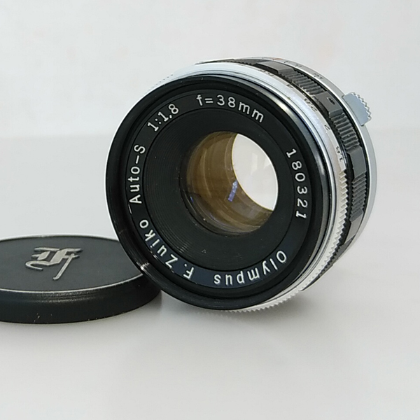 オリンパス OLYMPUS PEN-F 38mm F1.8+外付露出計+本体ケース付 花文字 