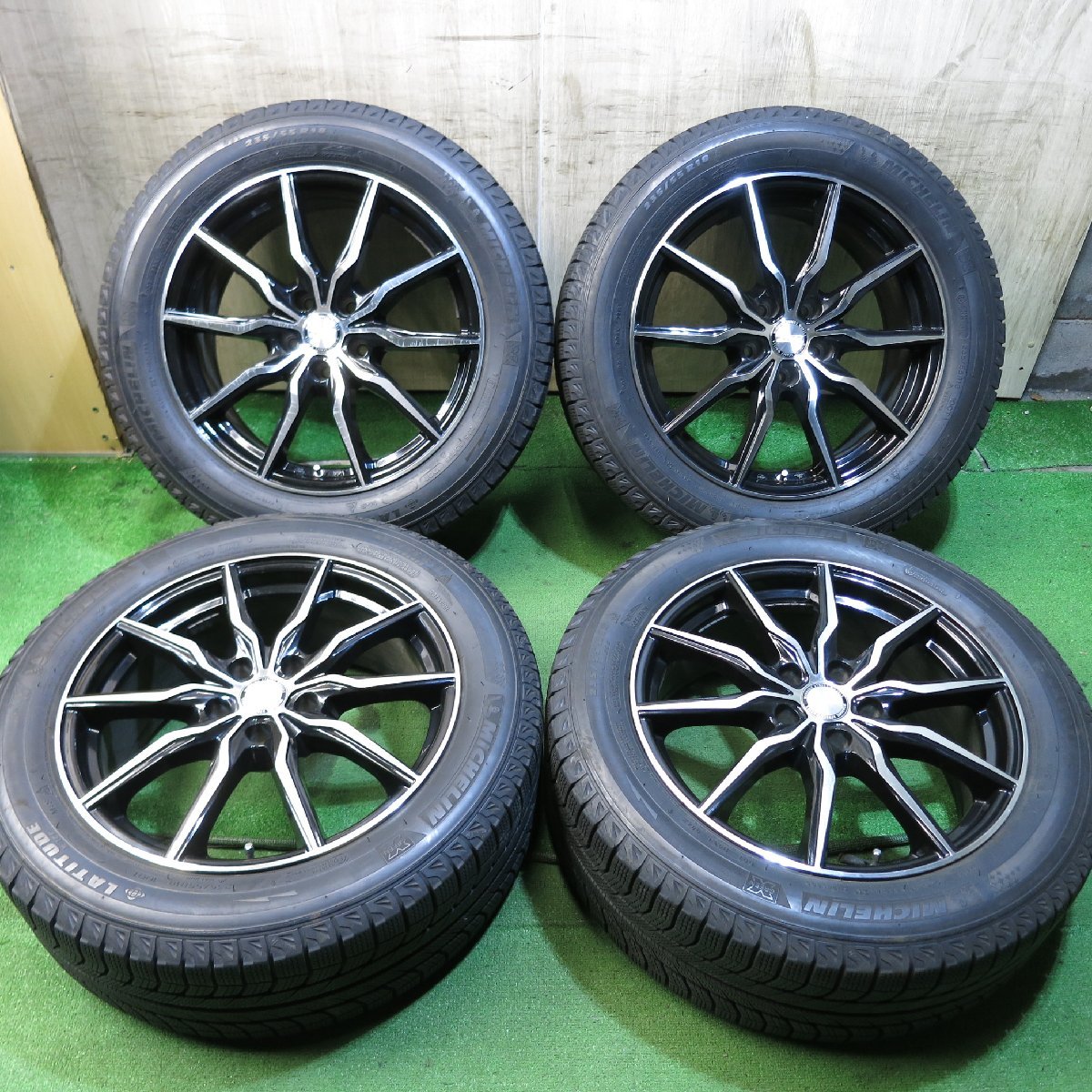  バリ溝 9分 スタッドレス 235/55R18 B-win ミシュラン LATITUDE X-ICE XI2 社外 アルミ 18インチ PCD114.3/5H(スタッドレスタイヤ)｜売買されたオークション情報、yahooの商品情報をアーカイブ公開 - オーク 5穴