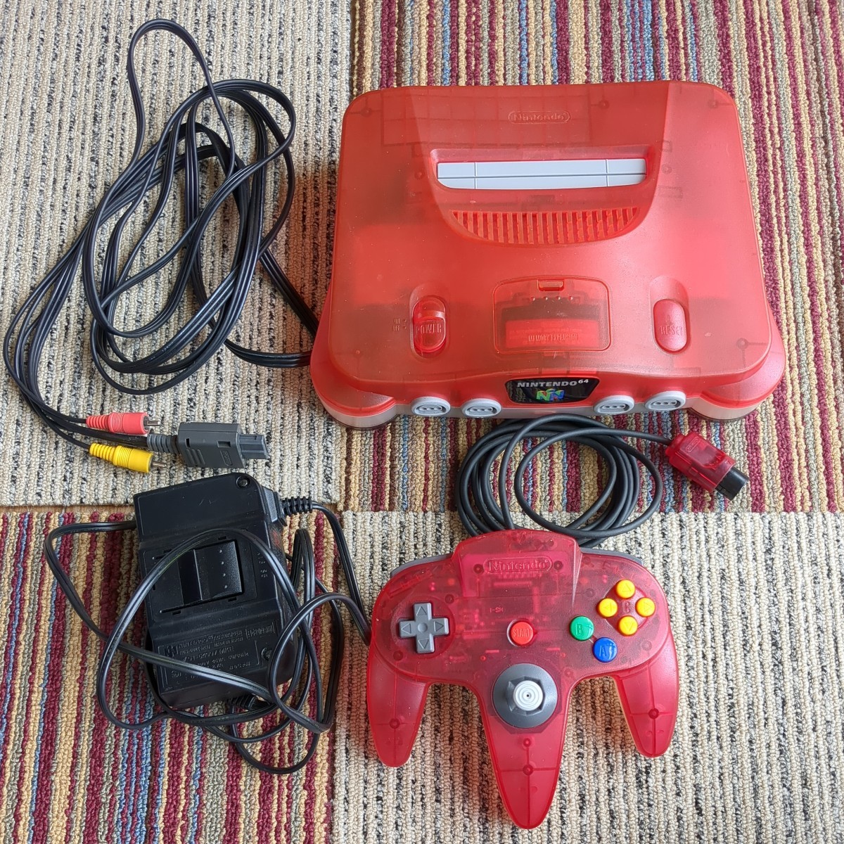 現状品 ゲーム機本体 任天堂 ニンテンドウ64 クリアレッド Nintendo