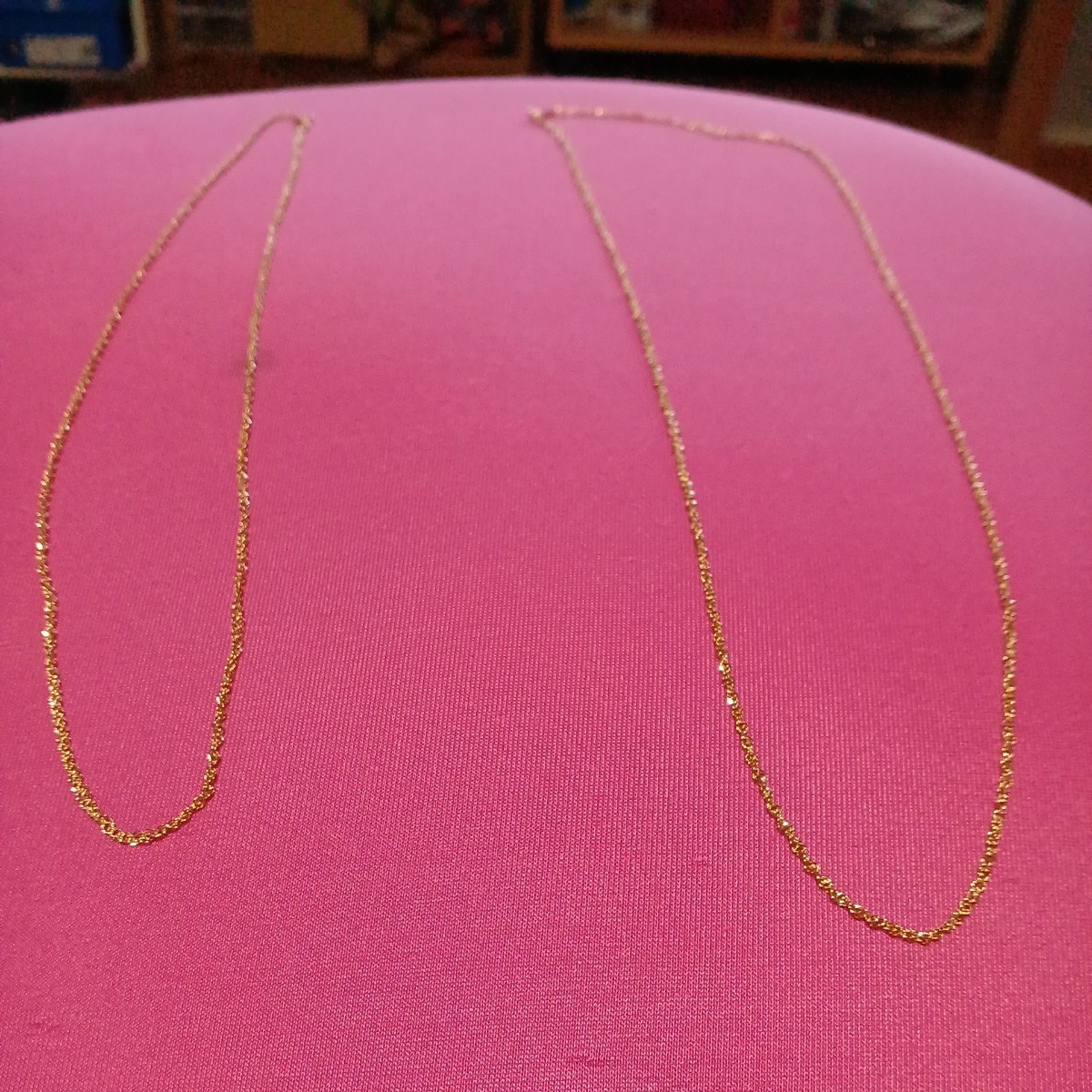 K18YG スパイラルネックレス 2本セット