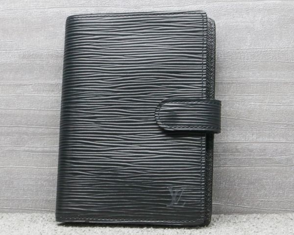 良品 ルイヴィトン R20052 エピ アジェンダPM ノワール 6穴式 手帳