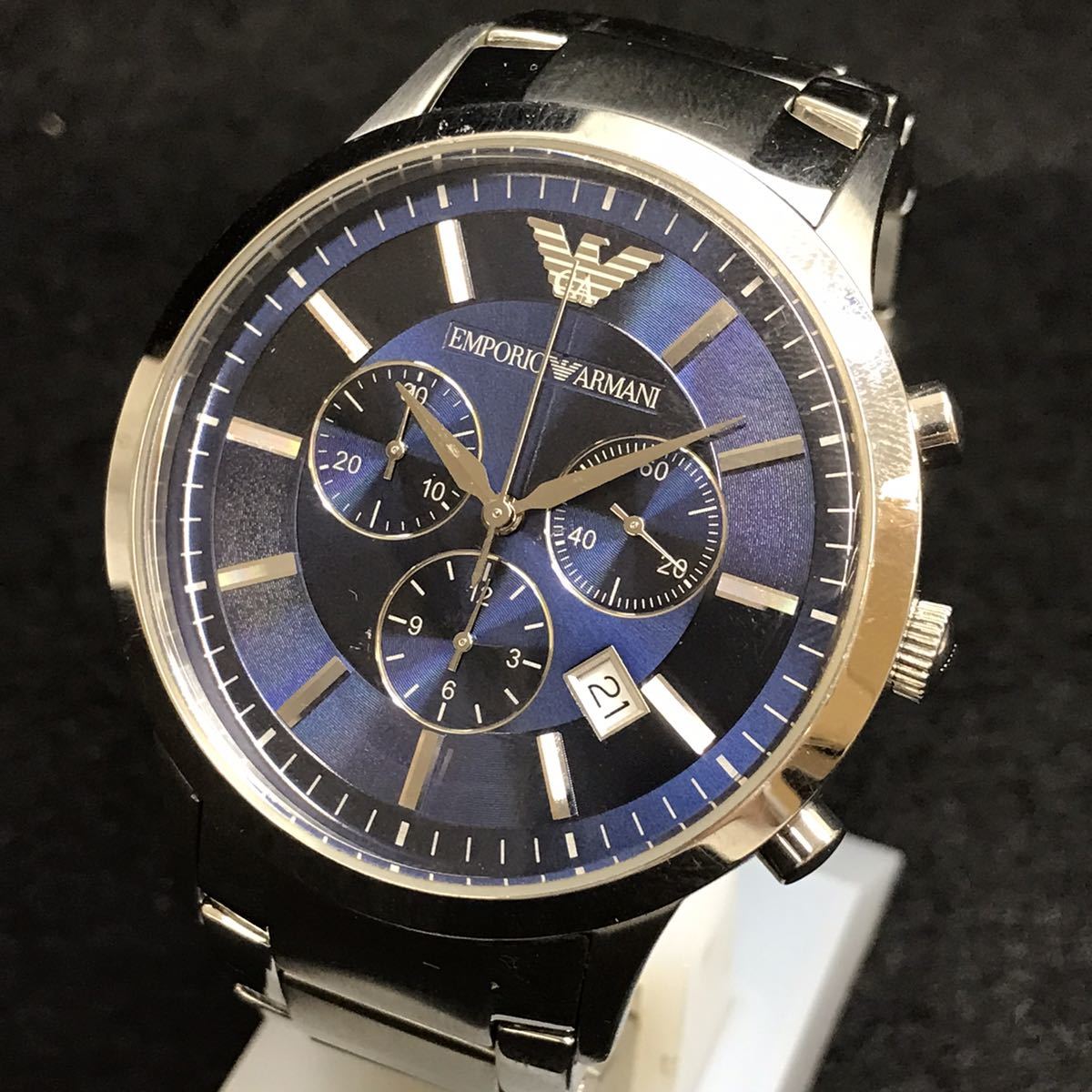EMPORIO ARMANI クロノグラフ おそれ AR-1700 ブラック