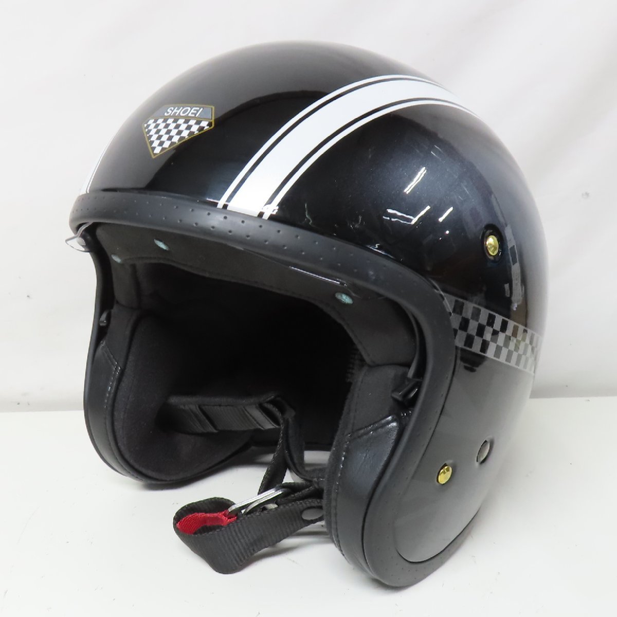 希少 SHOEI J-O HAWKER ブラックジェットヘルメット Ｌ 美品 中古美品】SHOEI ショウエイ J.O HAWKER ジェットヘルメット Mサイズ