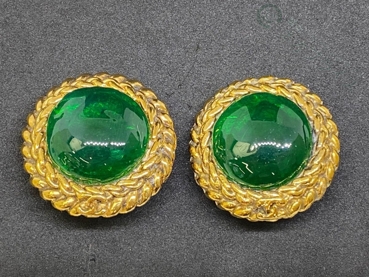 ココマーク シャネル CHANEL ラインストーン ピアス イヤリング GP 