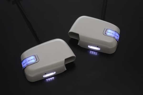 在庫処分 180/185 ハイラックス サーフ 前期 LEDウィンカーミラー フットランプ付き [未塗装/ポジ青光] カバー交換式