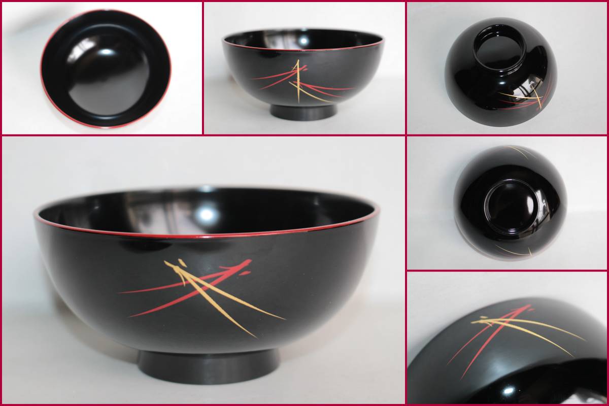 【未使用】おひつ　一人用　黒　刷毛目　松葉模様　漆器 未使用】おひつ 一人用 黒 刷毛目 松葉模様 漆器 おひつ 中（白/黒） |