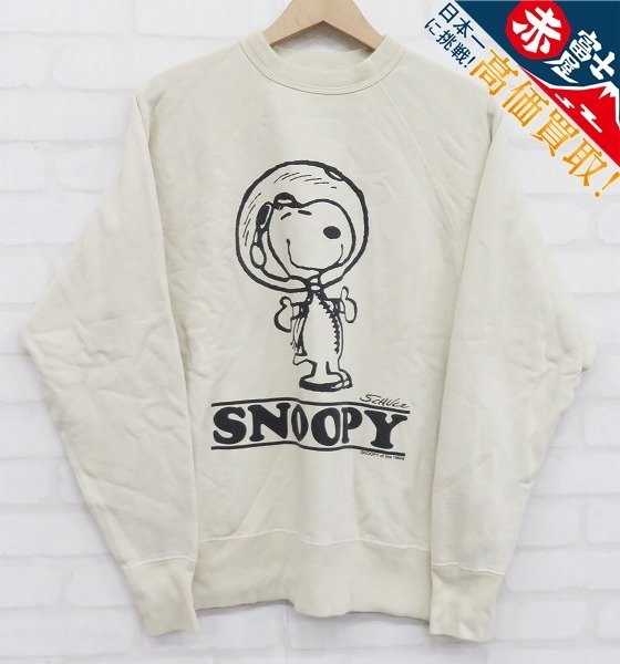 7T3818/WAREHOUSE×PEANUTS SNOOPY ALL SYSTEMS ラグランスウェット