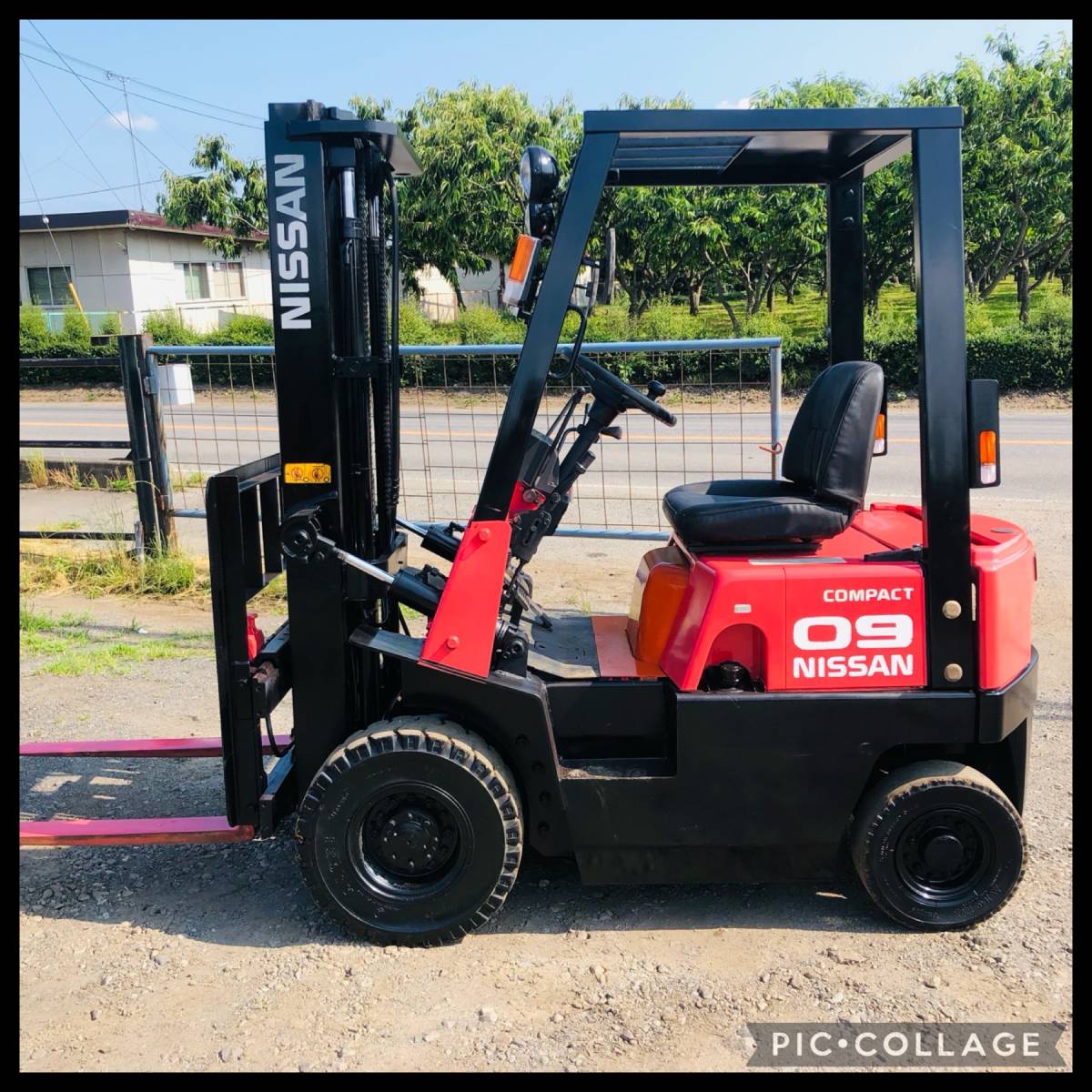 日産ガソリンフォークリフト1.0トン。サイドシフト付