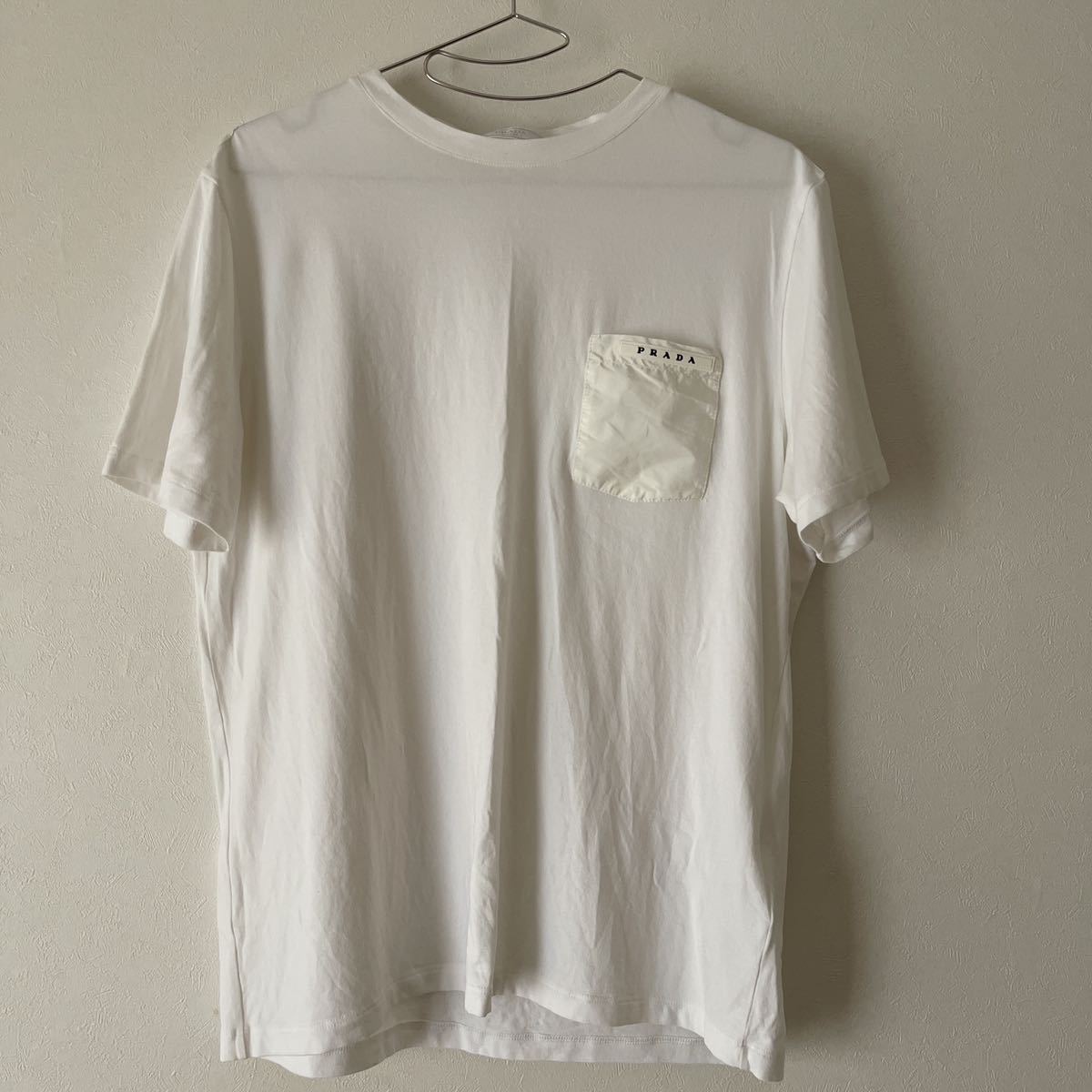 PRADA Tシャツ Lサイズ 白 メンズ プラダ 中古 ポケットTシャツ 半袖 T 