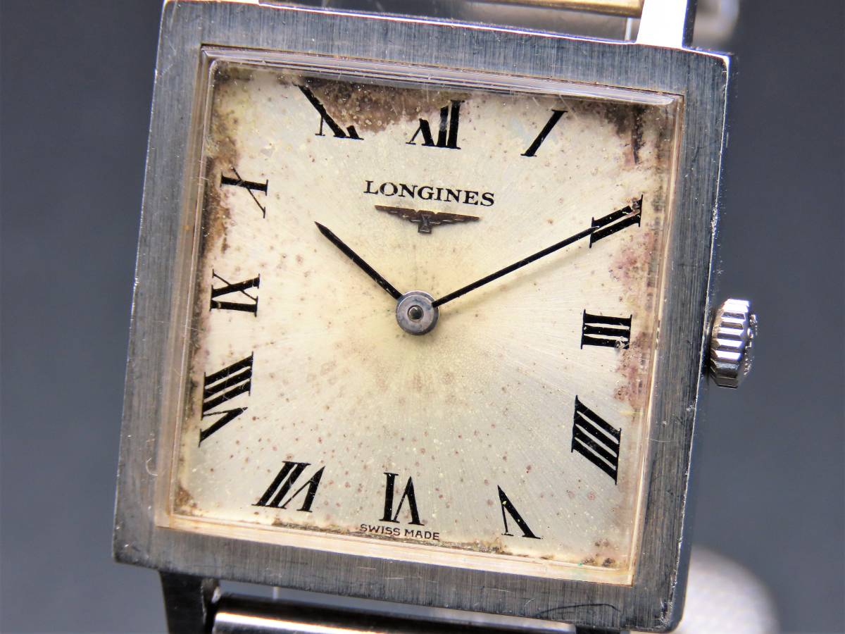 稼動品 LONGINES ロンジン スクエア シルバー 腕時計 誓う